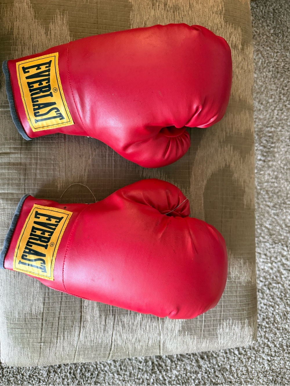 Everlast Red Boxing Gloves with Yellow Logo Patch